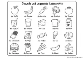 Vorschau - Arbeitsblätter - Gesunde und ungesunde Lebensmittel – DaZ Arbeitsblätter - Seite 2