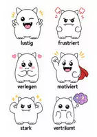 Vorschau - Fördermaterial/Inklusion - Gefühle Bildkarten Monster - Seite 3