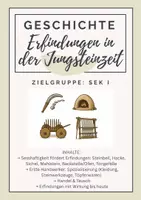 Vorschau - Arbeitsblätter - Erfindungen in der Jungsteinzeit – Werkzeuge, Handwerk, Handel & Tausch (Arbeitsblatt + Kreativaufgaben) - Deckblatt