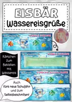 Vorschau - Anderer Materialtyp - Eisbärenklasse Grüße für Wassereis Klassentier Eisbär - Deckblatt
