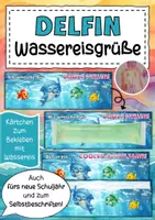Vorschau - Anderer Materialtyp - Delfinklasse Grüße für Wassereis Klassentier Delfin - Deckblatt