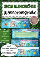 Vorschau - Anderer Materialtyp - Schildkrötenklasse Grüße für Wassereis Klassentier Schildkröte - Deckblatt