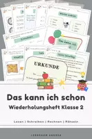 Vorschau - Arbeitsblätter - 2. Klasse Wiederholung | Deutsch, Mathematik & Sachunterricht | Das kann ich schon (19 Seiten) | Schulstart 3. Klasse | Mit Lösungen & Urkunde - Deckblatt