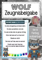 Vorschau - Anderer Materialtyp - Zeugnisbeigabe für die Wolfklasseklasse Klassentier Wolf - Deckblatt
