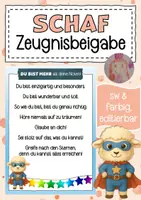 Vorschau - Anderer Materialtyp - Zeugnisbeigabe für die Schafklasse Klassentier Schaf - Deckblatt