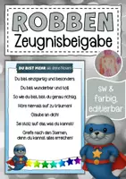 Vorschau - Anderer Materialtyp - Zeugnisbeigabe für die Robbenklasse Klassentier Robbe - Seite 1