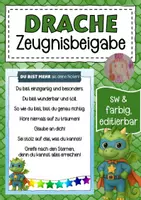 Vorschau - Anderer Materialtyp - Zeugnisbeigabe für die Drachenklasse Klassentier Drache - Deckblatt