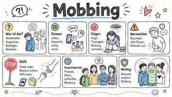 Vorschau - Arbeitsblätter - Lernposter + AB mit Fragen zum Thema "Mobbing" + Lösungsblatt + Mindmap + Infografik - Seite 2