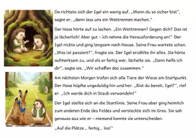 Vorschau - Arbeitsblätter - Hase und Igel – Fabel zum Lesen & Ausmalen - Seite 2
