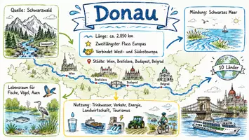 Vorschau - Arbeitsblätter - Lernposter + Arbeitsblatt zum Thema "Donau" + Onlineübung & MP3 + Mindmap + Infografik - Seite 2
