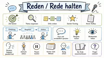 Vorschau - Arbeitsblätter - Lernposter + Arbeitsblätter zum Thema "Reden / Rede halten" + Lösung & MP3 + Mindmap + Infografik - Seite 3