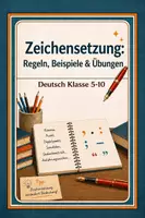 Vorschau - Arbeitsblätter - Zeichensetzung komplett: Regeln, Beispiele & Übungen - Deckblatt