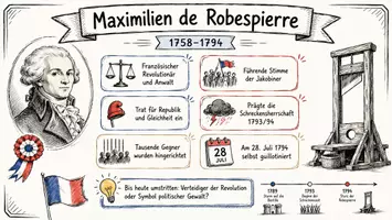 Vorschau - Arbeitsblätter - Lernposter + AB mit Fragen zum Thema "Maximilien de Robespierre" + Lösungsblatt + Mindmap + Infografik - Seite 1