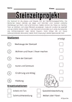 Vorschau - Stationenlernen - Projektarbeit - Steinzeit - Deckblatt