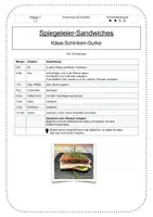 Vorschau - Arbeitsblätter - Rezept: Schinken-Käse-Sandwich Tabellarisch, Bildern - Seite 1