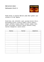 Vorschau - Arbeitsblätter - Wortarten Halloween - Nomen, Verben, Adjektive üben - Deckblatt