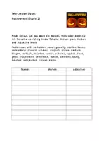 Vorschau - Arbeitsblätter - Wortarten Halloween - Nomen, Verben, Adjektive üben - Seite 1