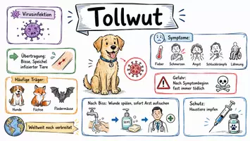 Vorschau - Arbeitsblätter - Lernposter + AB mit Fragen zum Thema "Tollwut" + Lösungsblatt + Mindmap + Infografik - Seite 2