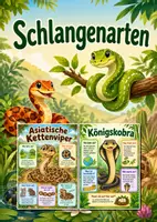Vorschau - Poster - Lernkarte – Schlangenarten – Sachunterricht – Tiere 3. Klasse - Deckblatt