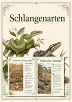 Vorschau - Poster - Lernkarte – Schlangenarten – Biologie – Wirbeltiere 6. Klasse - Deckblatt