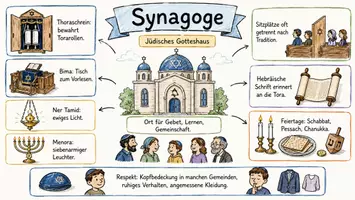 Vorschau - Arbeitsblätter - Lernposter + Arbeitsblatt "Synagoge" + Onlineübung & MP3 + Mindmap + Infografik - Seite 2