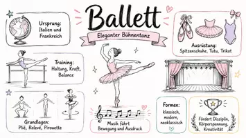 Vorschau - Arbeitsblätter - AB mit Fragen zum Thema "Ballett" + Lösungsblatt + Infografik - Seite 1