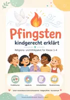 Vorschau - Stundenentwürfe - Pfingsten Grundschule – kindgerecht erklärt | Religion/Ethik Klasse 1–4 mit Erzählkarten, Legekreis & Arbeitsblättern - Deckblatt