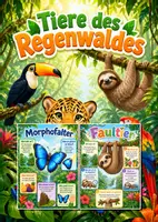 Vorschau - Poster - Lernkarte – Tiere des Regenwaldes – Sachunterricht – Tiere und Lebensräume 3. Klasse - Deckblatt