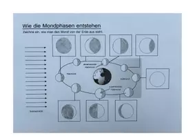 Vorschau - Arbeitsblätter - Mondphasen 5. + 6. Klasse - Arbeitsblatt - Seite 1