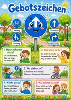 Vorschau - Poster - Lernkarte – Verkehrsschilder – Sachunterricht – Verkehr und Mobilität 2. Klasse - Seite 3