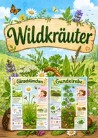 Vorschau - Poster - Lernkarte – Wildkräuter – Sachunterricht – Pflanzen und Natur 3. Klasse - Deckblatt