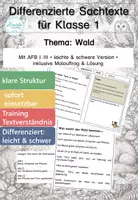 Vorschau - Arbeitsblätter - Wald Grundschule Klasse 1–4 | Lesetexte & Sachtexte | differenziert mit Lösungen | Bundle - Deckblatt