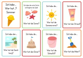 Vorschau - Spiele - Lesespiel Sommer: Ich habe ... Wer hat? / Klasse 2-4 - Seite 1