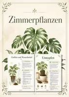 Vorschau - Poster - Lernkarte – Zimmerpflanzen – Biologie – Pflanzen und ihre Lebensbedingungen 6. Klasse - Deckblatt