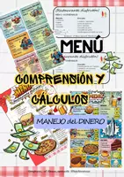 Vista previa - Unidades / Secuencias / Situaciones de Aprendizaje - Material para trabajar el uso del dinero - Restaurantes - Portada