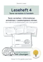 Vorschau - Arbeitsblätter - Lesen Klasse 2 – Texte verstehen und handeln | Heft 4 (Kl. 1–3) - Deckblatt