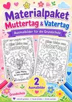 Vorschau - Mal- und Bastelvorlagen - Ausmalbild Muttertag und Vatertag - FREEBIE - Deckblatt