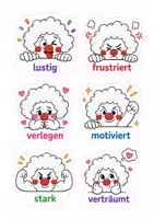 Vorschau - Fördermaterial/Inklusion - Clown Bildkarten Gefühle - Seite 2