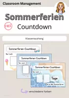 Vorschau - Poster - Sommerferien Countdown verschiedene Designs für den Klassenraum Freebie - Deckblatt