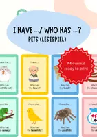Vorschau - Spiele - Pets: I have... Who has...? – Lesespiel Englisch - Deckblatt