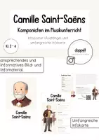 Vorschau - Unterrichtsreihen - Camille Saint-Saëns - Infoposter + Infokarte | Komponisten im Musikunterricht (Klasse 2-4) - Deckblatt