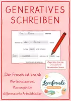 Vorschau - Arbeitsblätter - Generatives Schreiben zum Gedicht "Der Frosch ist krank" - Deckblatt