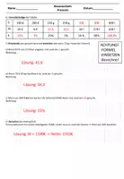 Vorschau - Arbeitsblätter - Klasenarbeit: Prozentrechnung II (Differenziert) + Lösungen - Seite 3