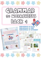 Vista previa - Hojas de trabajo - GRAMMAR WORKSHEETS PACK 4 (PREPOSITIONS) - Portada