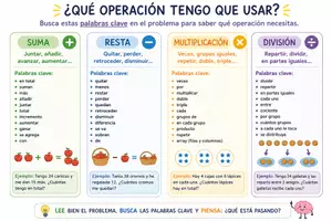 Vista previa - Decoración del aula - Cartel de Palabras Clave: ¿Qué operación tengo que usar? - Portada