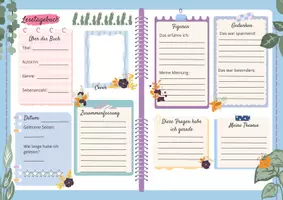 Vorschau - Arbeitsblätter - Lesetagebuch - Deckblatt