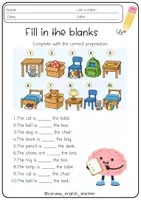 Vista previa - Hojas de trabajo - GRAMMAR WORKSHEETS PACK 4 (PREPOSITIONS) - página 3