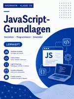 Vorschau - Unterrichtsreihen - Übungsheft Informatik: JavaScript – Grundlagen, DOM-Manipulation & Web-Apps - Deckblatt