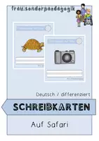 Vorschau - Fördermaterial/Inklusion - Schreibkarten: Auf Safari - Deckblatt