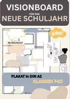 Vorschau - Mal- und Bastelvorlagen - Visionboard Vorlage - Moodboard Klasse 7-10 Ziele neues Schuljahr - Deckblatt